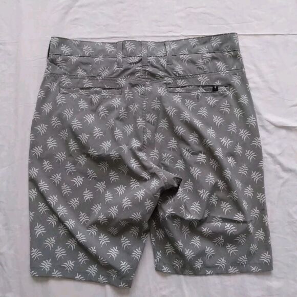 Trunks Multi-Functional Shorts Gray Leaf Print Mens Size 32 - Picture 5 of 6